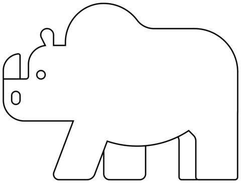 Rhinoceros Emoji Coloring Page